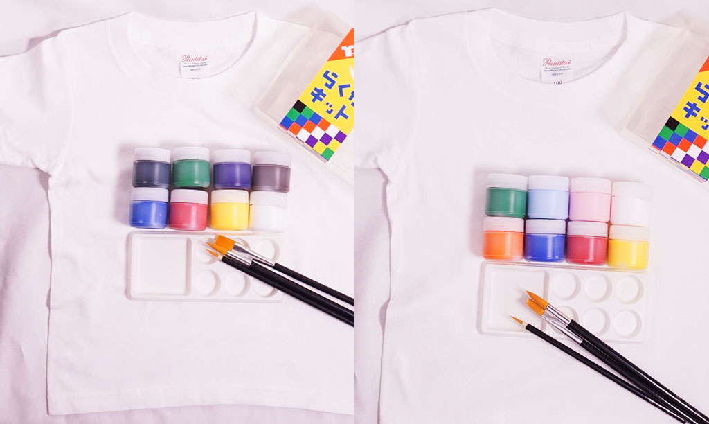 Tシャツ自作キット布用絵の具くらカラーらくがキット2種内容