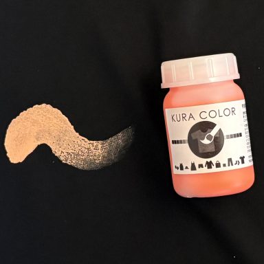 布用絵の具くらカラー　黒地用蛍光オレンジ色　絵の具ボトル