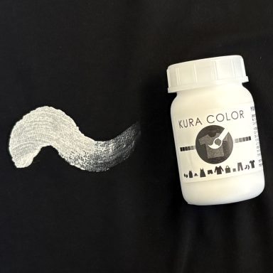 布用絵の具くらカラー　黒地用白色　絵の具ボトル