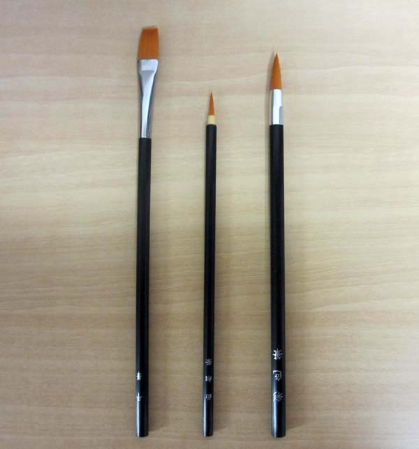 ナイロン筆３本セット 布用の絵の具でＴシャツの絵の具セットなら